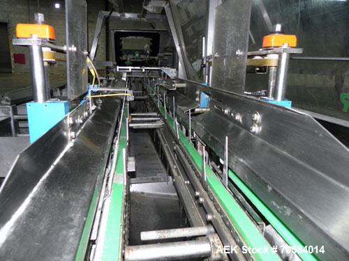 Used Kliklok (Woodman) Model SFR Automatic Horizontal Cartoner. Capable of speeds from 30 to 120 cartons per minute. Unit set on 15" centers for a carton size range: length 2.16" to 12.5" 55mm-318mm,...