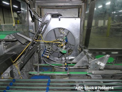 Used Kliklok (Woodman) Model SFR Automatic Horizontal Cartoner. Capable of speeds from 30 to 120 cartons per minute. Unit set on 15" centers for a carton size range: length 2.16" to 12.5" 55mm-318mm,...
