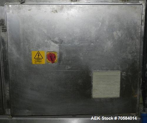 Used Kliklok (Woodman) Model SFR Automatic Horizontal Cartoner. Capable of speeds from 30 to 120 cartons per minute. Unit set on 15" centers for a carton size range: length 2.16" to 12.5" 55mm-318mm,...