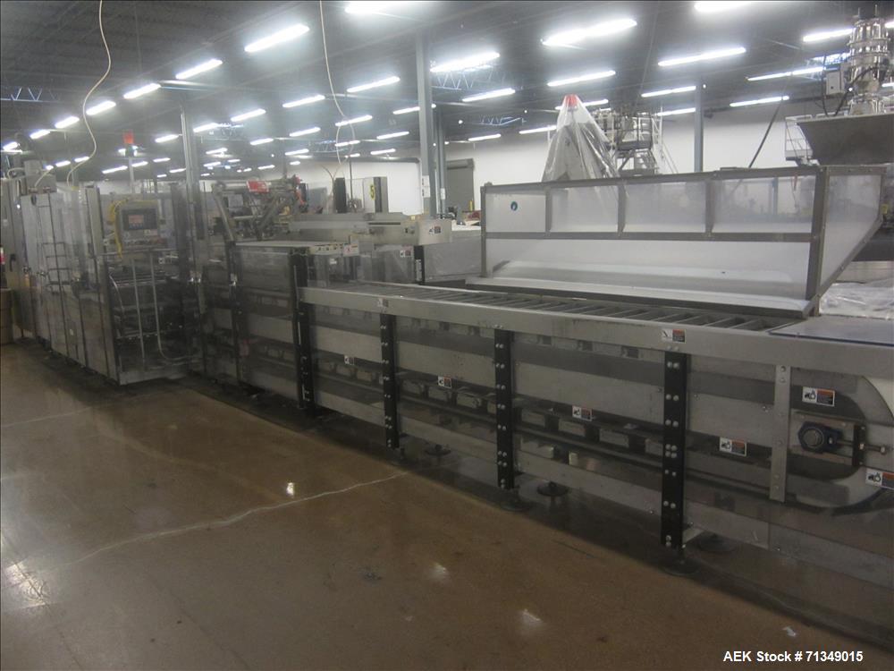 Used Langen MC-SCA Automatic Horizontal Cartoner with 9" centers Nordson Hot Me