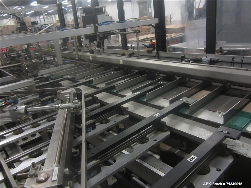 Used Langen MC-SCA Automatic Horizontal Cartoner with 9" centers Nordson Hot Me