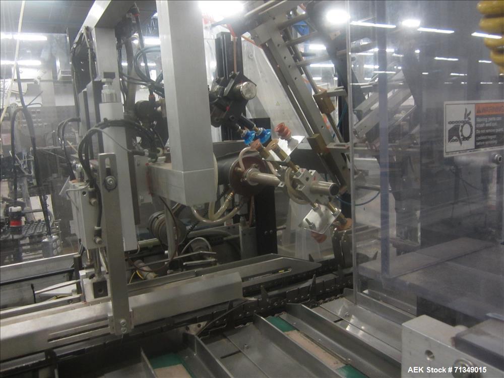 Used Langen MC-SCA Automatic Horizontal Cartoner with 9" centers Nordson Hot Me