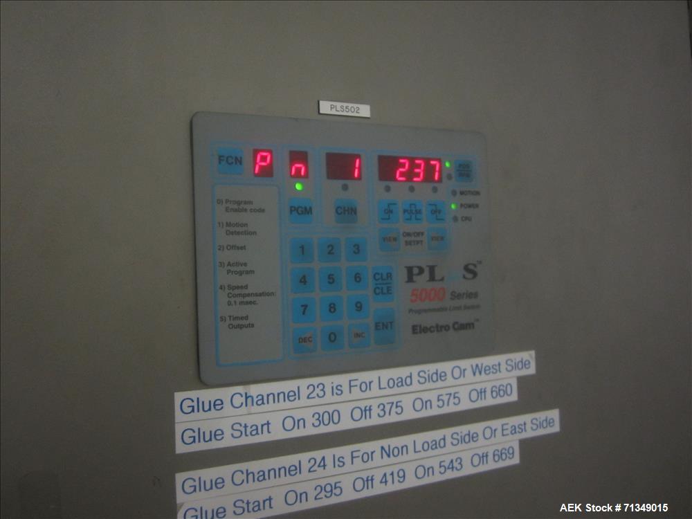 Used Langen MC-SCA Automatic Horizontal Cartoner with 9" centers Nordson Hot Me