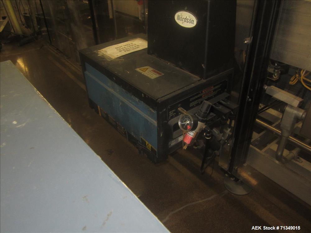 Used Langen MC-SCA Automatic Horizontal Cartoner with 9" centers Nordson Hot Me