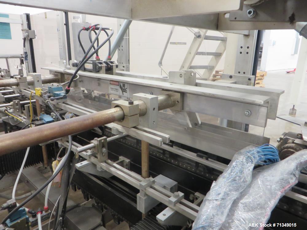 Used Langen MC-SCA Automatic Horizontal Cartoner with 9" centers Nordson Hot Me