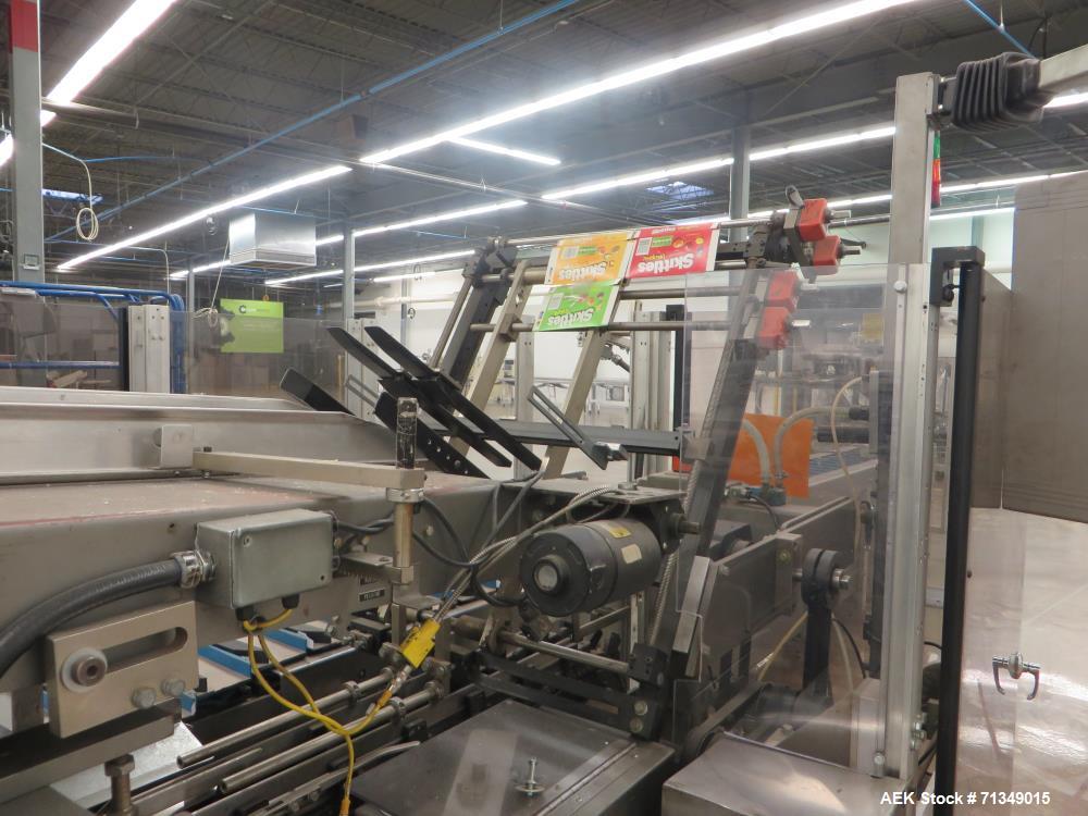 Used Langen MC-SCA Automatic Horizontal Cartoner with 9" centers Nordson Hot Me