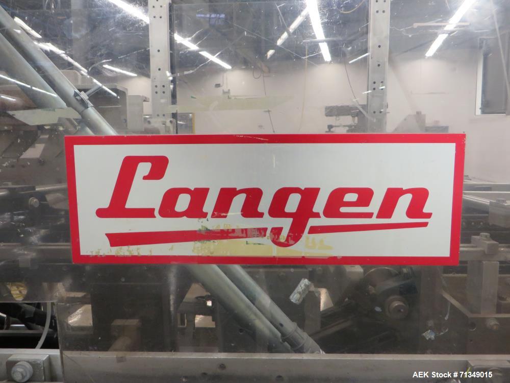 Used Langen MC-SCA Automatic Horizontal Cartoner with 9" centers Nordson Hot Me