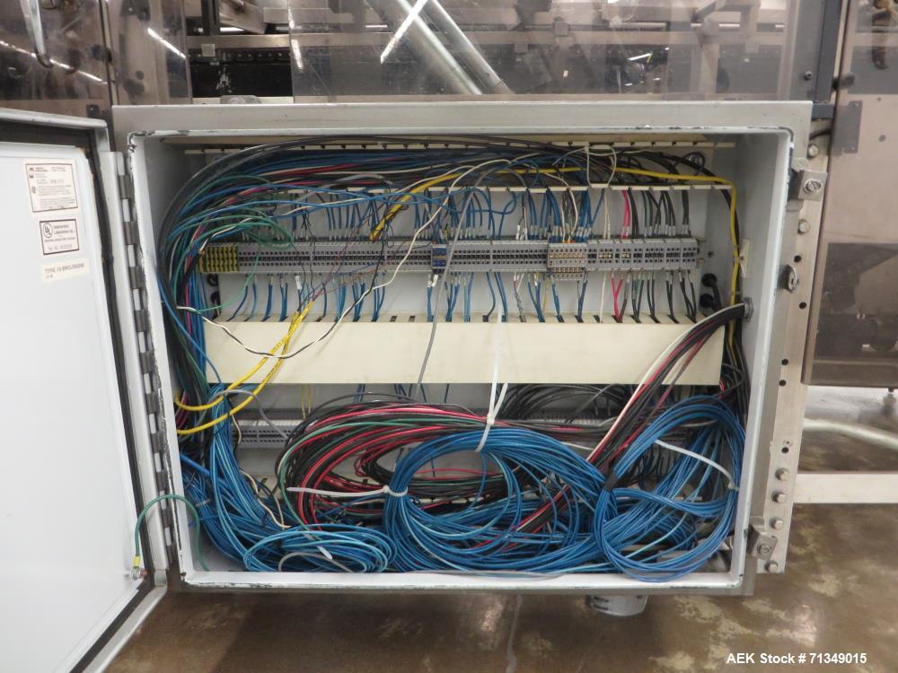 Used Langen MC-SCA Automatic Horizontal Cartoner with 9" centers Nordson Hot Me