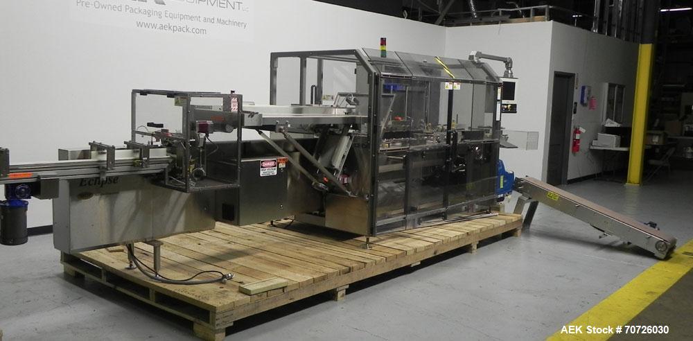 Used MGS Eclipse Servo Driven Horizontal Intermittent Motion Cartoner capable of speeds up to 90 cartons per minute. This machine is in excellent condition and has been lightly used. Application list...