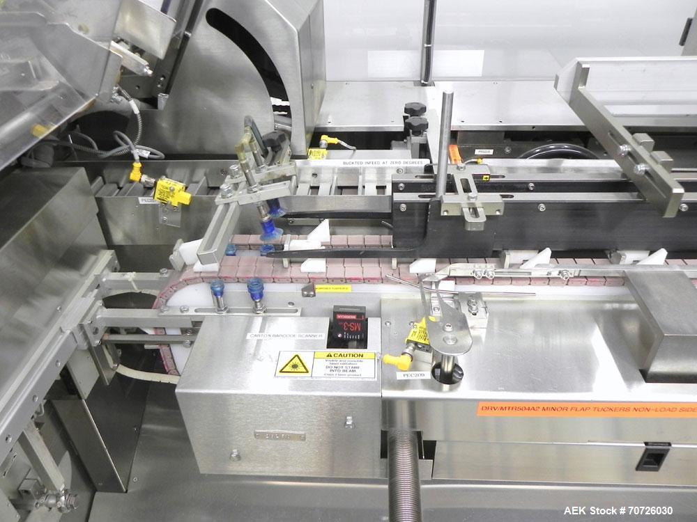 Used MGS Eclipse Servo Driven Horizontal Intermittent Motion Cartoner capable of speeds up to 90 cartons per minute. This machine is in excellent condition and has been lightly used. Application list...