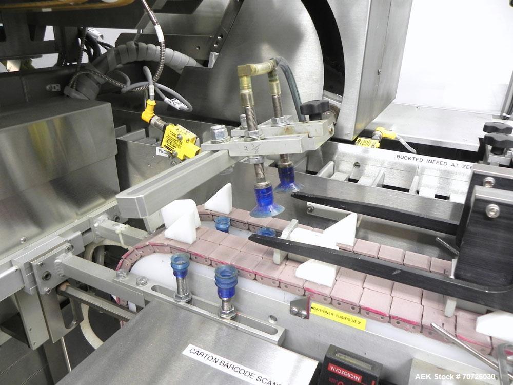 Used MGS Eclipse Servo Driven Horizontal Intermittent Motion Cartoner capable of speeds up to 90 cartons per minute. This machine is in excellent condition and has been lightly used. Application list...