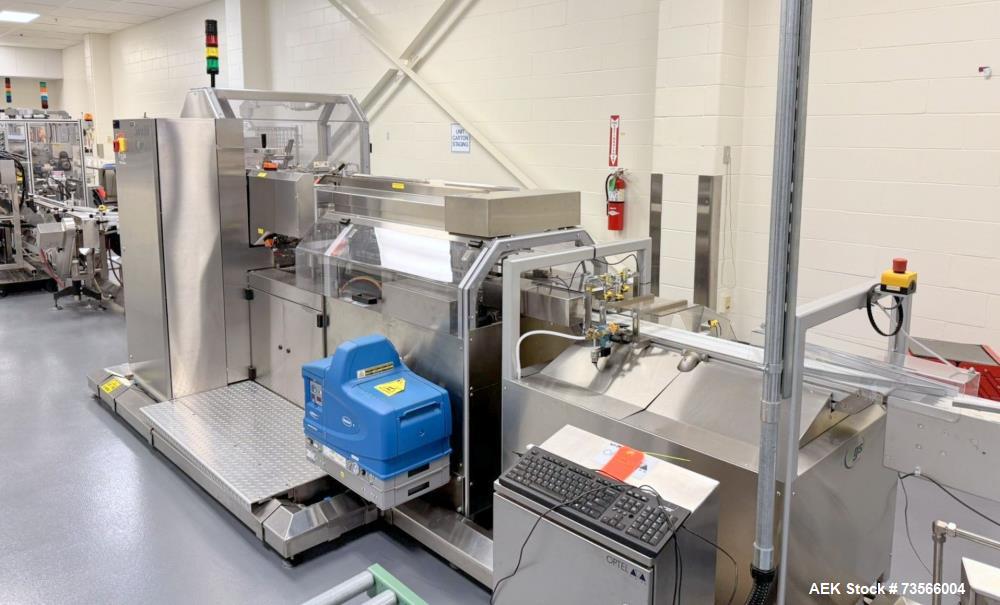 Used MGS Machine Stealth Horizontal Continuous Motion Cartoner, Serial# 14127, Year 2010. With Allen-Bradley PanelView Plus 1000, Nordson glue unit, panel & assorted parts.