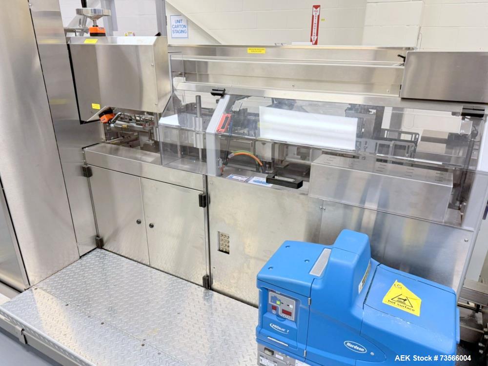 Used MGS Machine Stealth Horizontal Continuous Motion Cartoner, Serial# 14127, Year 2010. With Allen-Bradley PanelView Plus 1000, Nordson glue unit, panel & assorted parts.