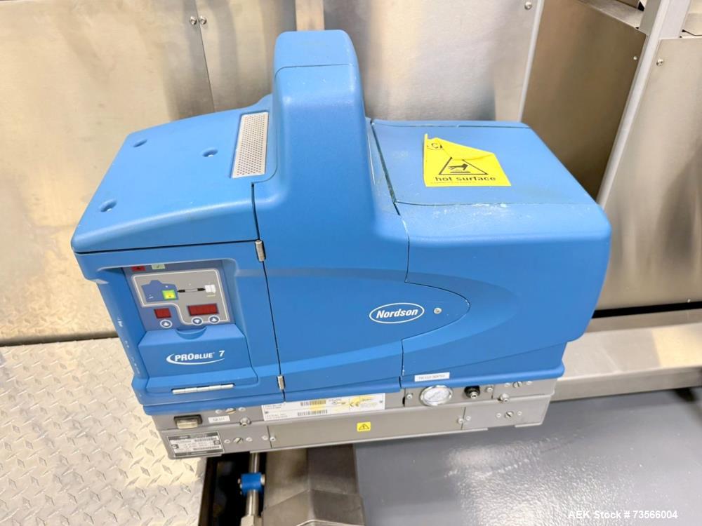 Used MGS Machine Stealth Horizontal Continuous Motion Cartoner, Serial# 14127, Year 2010. With Allen-Bradley PanelView Plus 1000, Nordson glue unit, panel & assorted parts.