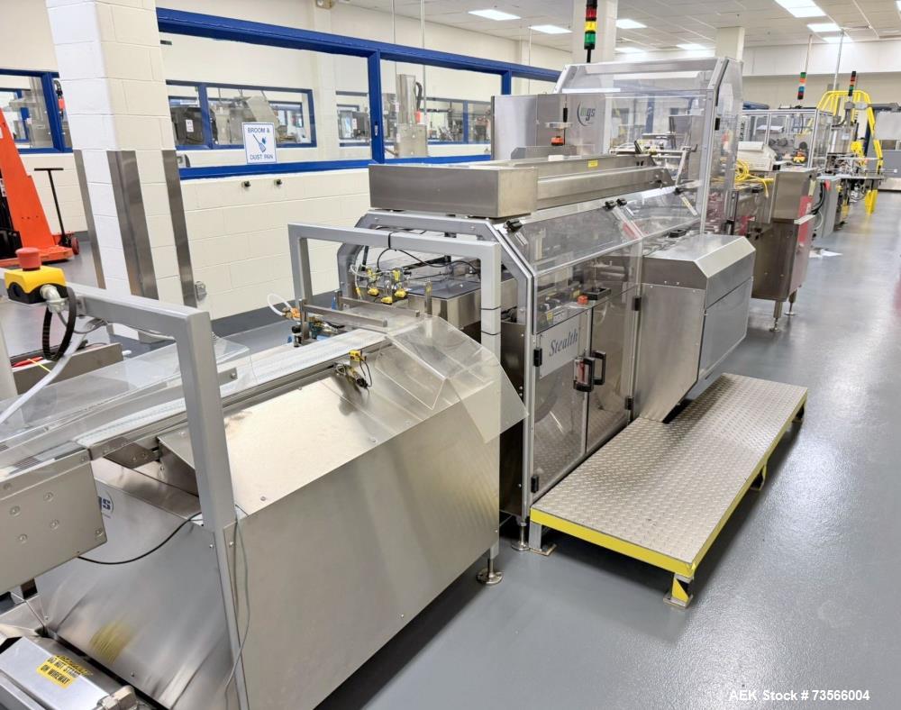 Used MGS Machine Stealth Horizontal Continuous Motion Cartoner, Serial# 14127, Year 2010. With Allen-Bradley PanelView Plus 1000, Nordson glue unit, panel & assorted parts.