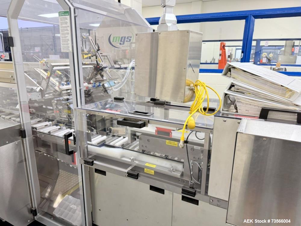 Used MGS Machine Stealth Horizontal Continuous Motion Cartoner, Serial# 14127, Year 2010. With Allen-Bradley PanelView Plus 1000, Nordson glue unit, panel & assorted parts.