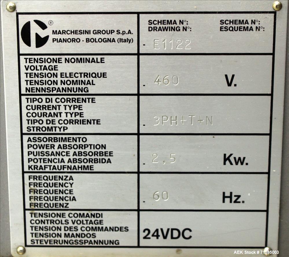 Used Marchesini Model BA 100 Automatic Horizontal Intermittent Motion Cartoner