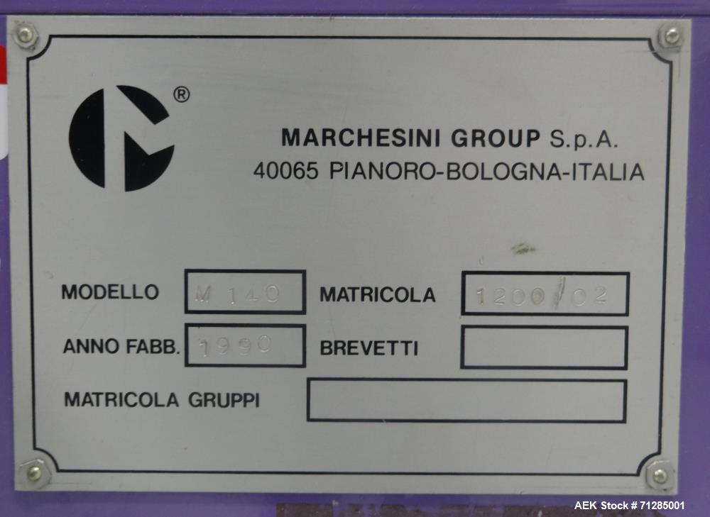 Used- Marchesini Model M 140 Automatic Horizontal Reverse Tuck Cartoner