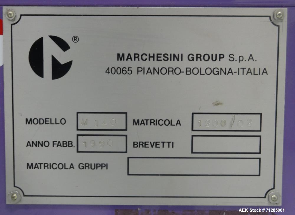 Used Marchesini Model M 140 Automatic Horizontal Reverse Tuck Cartoner