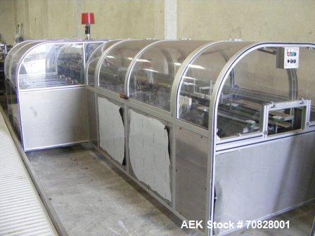 Used Rama RM A2C Horizontal Cartoner.  Maximum box size 11.8" x 11.8" x 2.7" (300 x 300 x 70 mm).  Minimum box size 4.7" x 3.9" x 0.7" (120 x 100 x 20 mm).  With rotary carton feeder.  (1) Control pa...