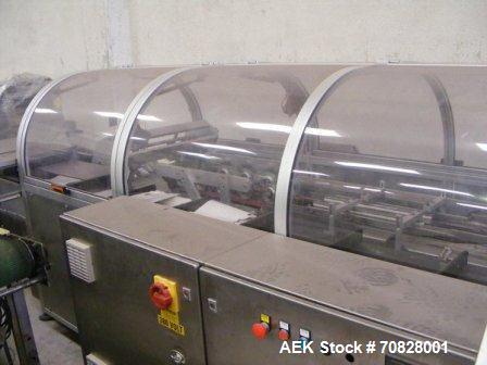 Used Rama RM A2C Horizontal Cartoner.  Maximum box size 11.8" x 11.8" x 2.7" (300 x 300 x 70 mm).  Minimum box size 4.7" x 3.9" x 0.7" (120 x 100 x 20 mm).  With rotary carton feeder.  (1) Control pa...