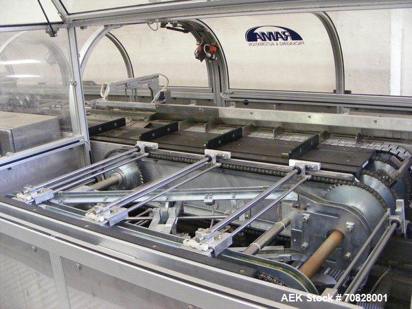 Used Rama RM A2C Horizontal Cartoner.  Maximum box size 11.8" x 11.8" x 2.7" (300 x 300 x 70 mm).  Minimum box size 4.7" x 3.9" x 0.7" (120 x 100 x 20 mm).  With rotary carton feeder.  (1) Control pa...