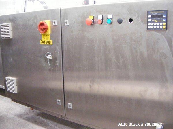 Used Rama RM A2C Horizontal Cartoner.  Maximum box size 11.8" x 11.8" x 2.7" (300 x 300 x 70 mm).  Minimum box size 4.7" x 3.9" x 0.7" (120 x 100 x 20 mm).  With rotary carton feeder.  (1) Control pa...