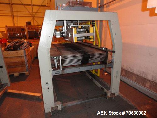 Used SMI Cardboard Sleeve Multipacker, Model MP200 RD.200 Packs/minute; fully automatic; can pack plastic, metal or glass containers in overwrapping cardboard sleeves; can be packed in OTT (Over The ...