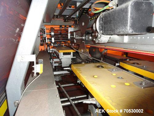 Used SMI Cardboard Sleeve Multipacker, Model MP200 RD.200 Packs/minute; fully automatic; can pack plastic, metal or glass containers in overwrapping cardboard sleeves; can be packed in OTT (Over The ...