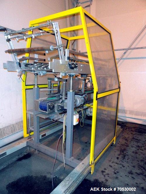 Used SMI Cardboard Sleeve Multipacker, Model MP200 RD.200 Packs/minute; fully automatic; can pack plastic, metal or glass containers in overwrapping cardboard sleeves; can be packed in OTT (Over The ...