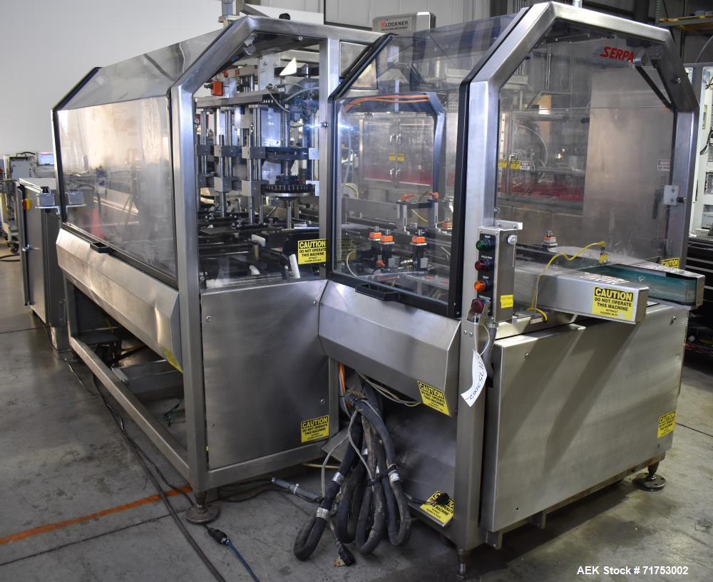 Used Serpa Model 5000AL Automatic Horizontal Cartoner with Glue Flap Closure