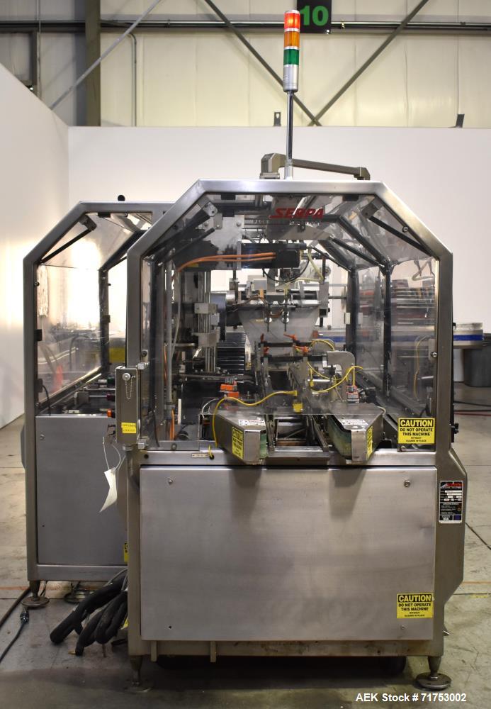 Used Serpa Model 5000AL Automatic Horizontal Cartoner with Glue Flap Closure