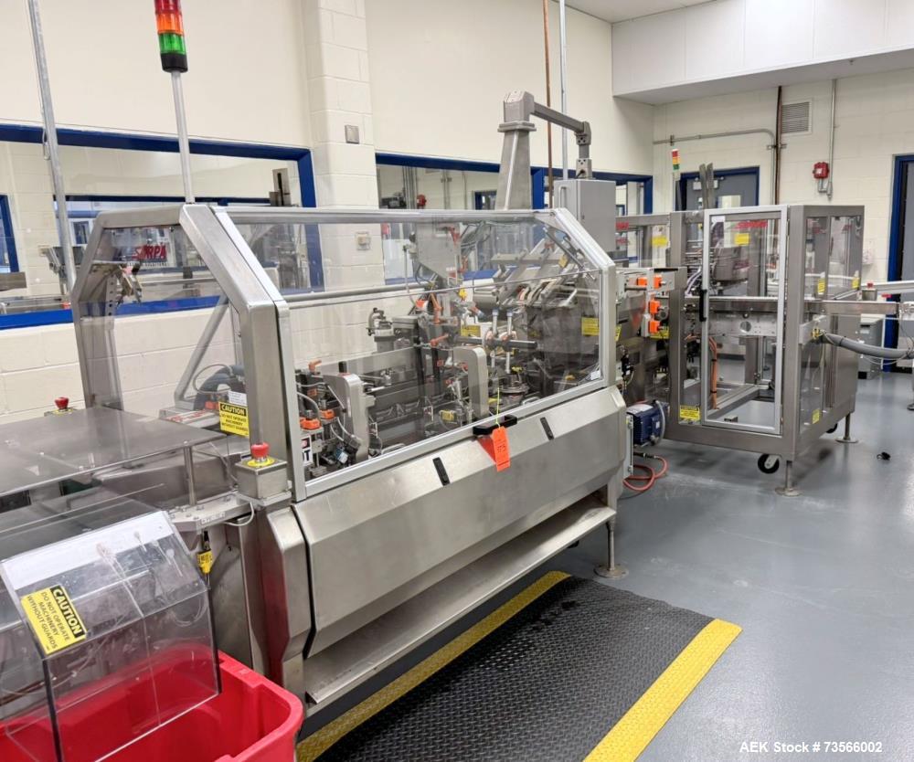 Used Serpa Packaging Solutions Horizontal Cartoner, Model 5000CAL, Serial# 1927, Year 2011. With Nordson glue unit, Multi-feeder model MFT 250IP, panel, Allen-Bradley CompactLogix L32E.