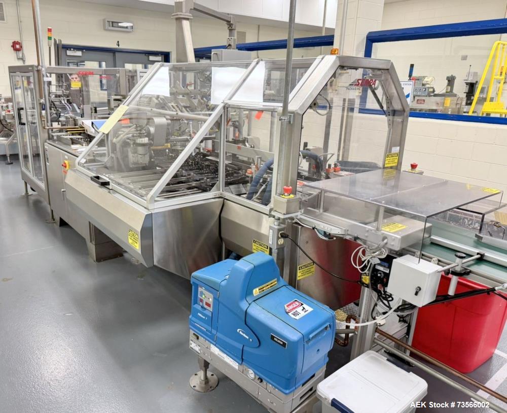 Used Serpa Packaging Solutions Horizontal Cartoner, Model 5000CAL, Serial# 1927, Year 2011. With Nordson glue unit, Multi-feeder model MFT 250IP, panel, Allen-Bradley CompactLogix L32E.