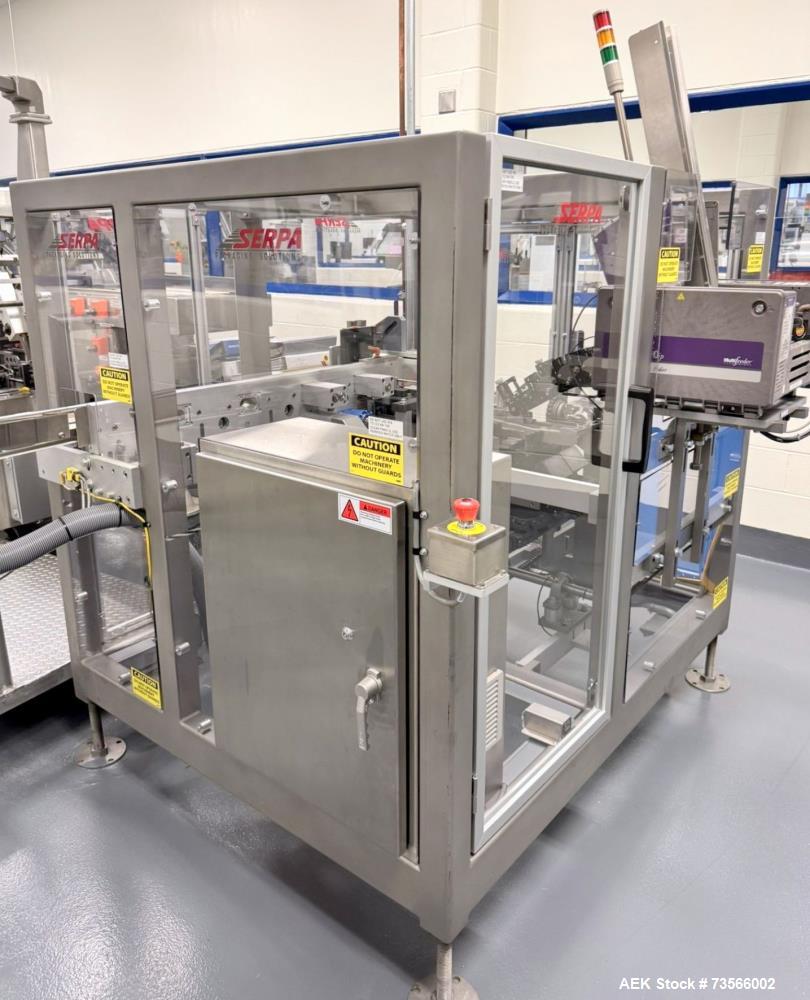 Used Serpa Packaging Solutions Horizontal Cartoner, Model 5000CAL, Serial# 1927, Year 2011. With Nordson glue unit, Multi-feeder model MFT 250IP, panel, Allen-Bradley CompactLogix L32E.