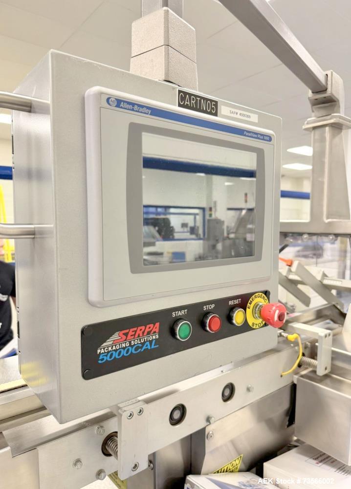 Used Serpa Packaging Solutions Horizontal Cartoner, Model 5000CAL, Serial# 1927, Year 2011. With Nordson glue unit, Multi-feeder model MFT 250IP, panel, Allen-Bradley CompactLogix L32E.