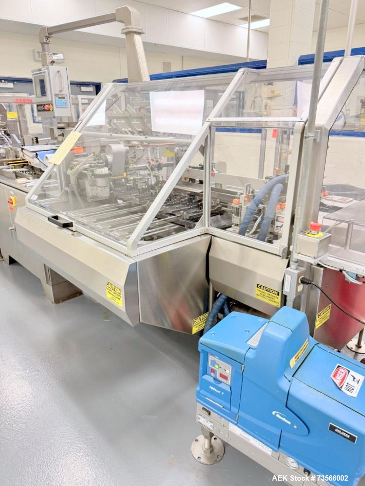 Used Serpa Packaging Solutions Horizontal Cartoner, Model 5000CAL, Serial# 1927, Year 2011. With Nordson glue unit, Multi-feeder model MFT 250IP, panel, Allen-Bradley CompactLogix L32E.