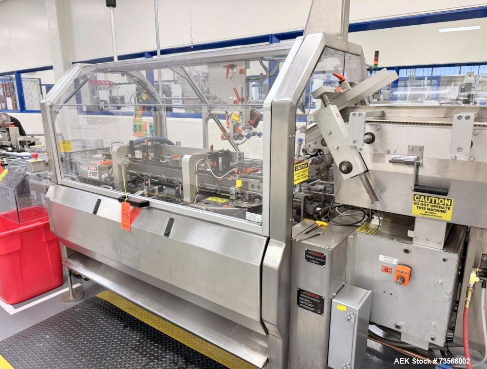 Used Serpa Packaging Solutions Horizontal Cartoner, Model 5000CAL, Serial# 1927, Year 2011. With Nordson glue unit, Multi-feeder model MFT 250IP, panel, Allen-Bradley CompactLogix L32E.