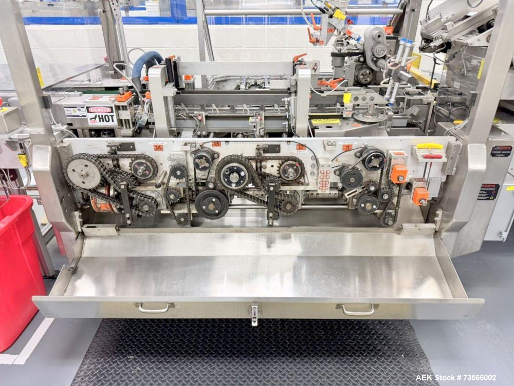 Used Serpa Packaging Solutions Horizontal Cartoner, Model 5000CAL, Serial# 1927, Year 2011. With Nordson glue unit, Multi-feeder model MFT 250IP, panel, Allen-Bradley CompactLogix L32E.