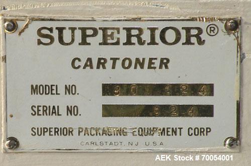 Used Superior 30 Automatic Horizontal Glue Cartoner, Model 30