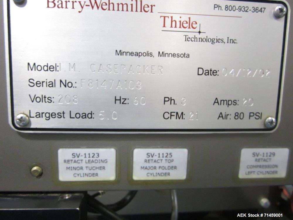 Used Thiele Series 50 Model IM Hair Care Cartoning and Case Packing Line