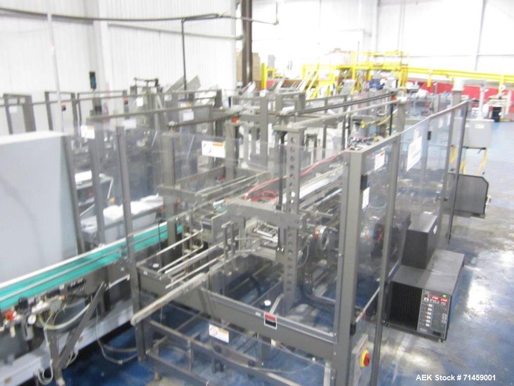 Used Thiele Series 50 Model IM Hair Care Cartoning and Case Packing Line