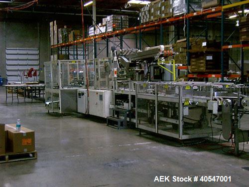 Used Barry Wehmiller Co Thiele automatic cartoner, model 60 S/L.  3 phase, 480V, 60 hz, 7.5 hp, 5 amp. Manufactured in 1996.