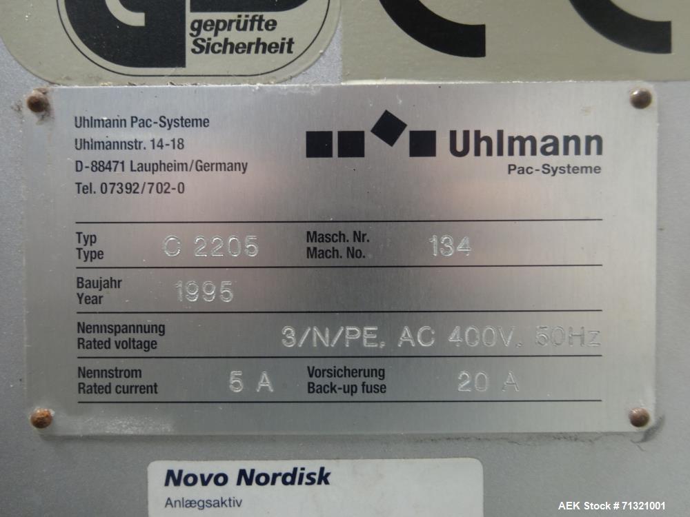 Used Uhlmann Model C 2205 Automatic Horizontal Tuck Cartoner