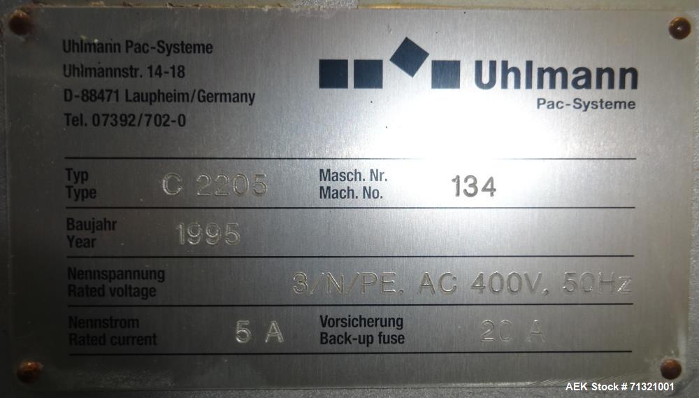 Used Uhlmann Model C 2205 Automatic Horizontal Tuck Cartoner