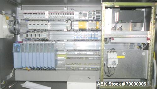Used Uhlmann Model C2205 Automatic Blister Cartoner. Capable of speeds up to 250 cartons per minute. Has a 5" pitch for a maximum carton size range: length 150mm, width 100mm, height 90mm. Max number...