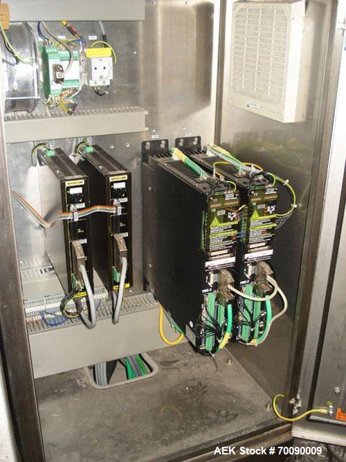 Used Uhlmann Model C2205 automatic blister cartoner. Capable of speeds up to 250 cartons per minute. Has a 5" pitch for a Maximum carton size range: (Length) 150mm (Width) 100mm (Height) 90mm. Max nu...