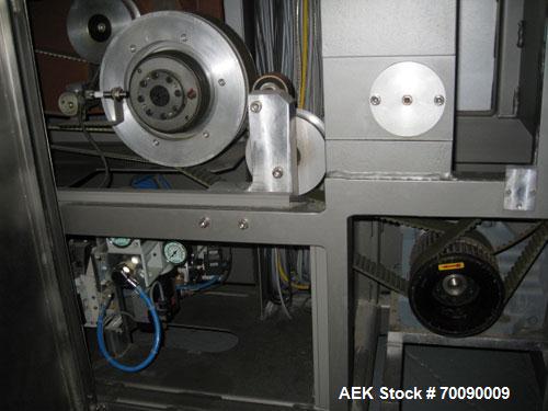 Used Uhlmann Model C2205 automatic blister cartoner. Capable of speeds up to 250 cartons per minute. Has a 5" pitch for a Maximum carton size range: (Length) 150mm (Width) 100mm (Height) 90mm. Max nu...