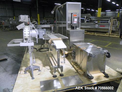 Used Uhlmann Model C2206 Automatic Horizontal Cartoner. Machine is capable of speeds up to 200 cartons per minute. Has 6" centers for a max carton range: length 130 mm, width up to 100 mm, depth to 2...