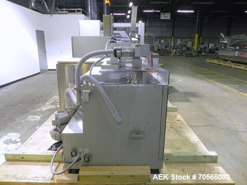 Used Uhlmann Model C2206 Automatic Horizontal Cartoner. Machine is capable of speeds up to 200 cartons per minute. Has 6" centers for a max carton range: length 130 mm, width up to 100 mm, depth to 2...